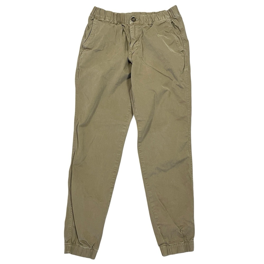 BearBottom Chino Joggers Men M Tan Cotton Stretch Elastic Waist Comfort Casual